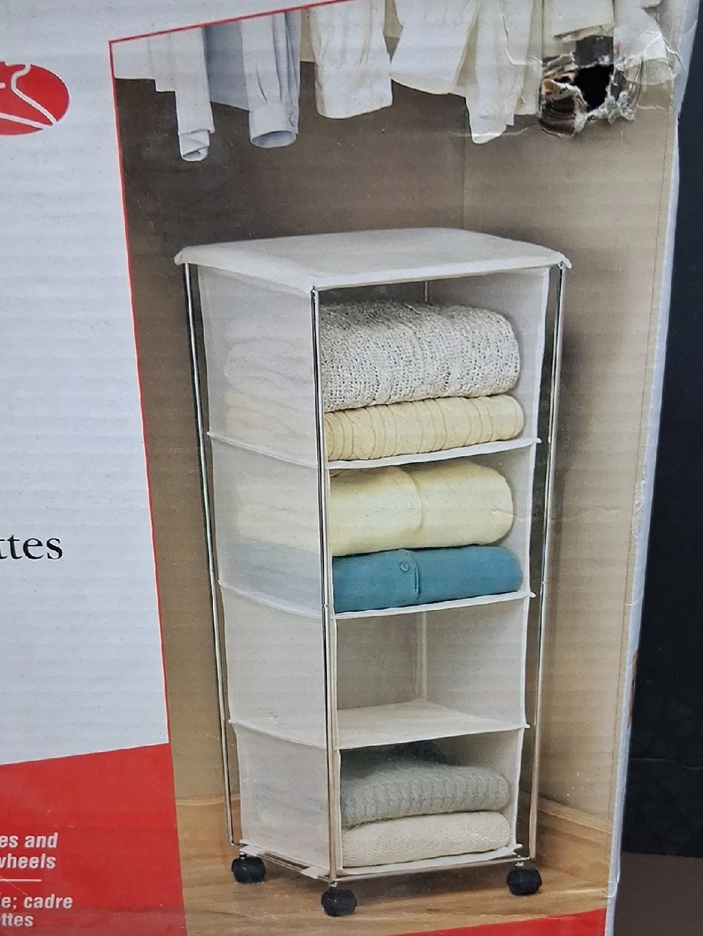 Rubbermaid 4 Shelf Cart Featuring Chrome Frame‎ With Wheels
